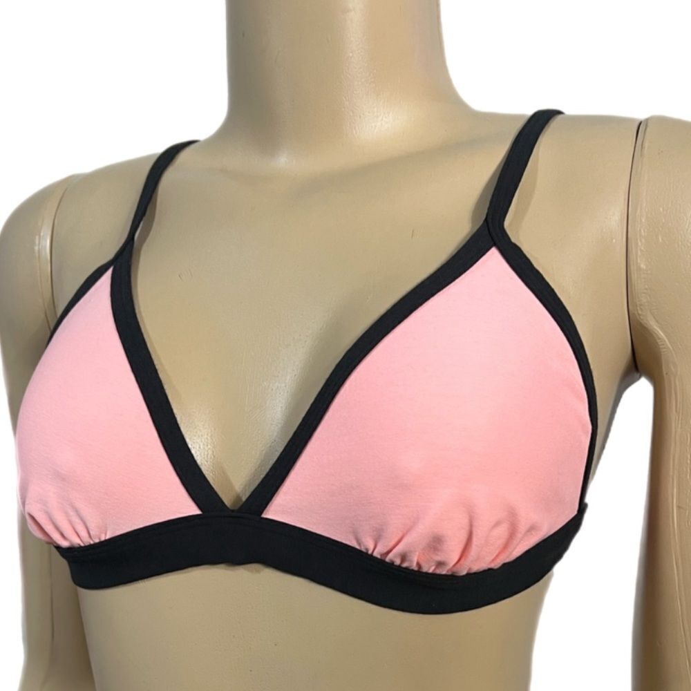 Victoria’s Secret Pink Cotton Triangle Unlined bralette bra Coral Large